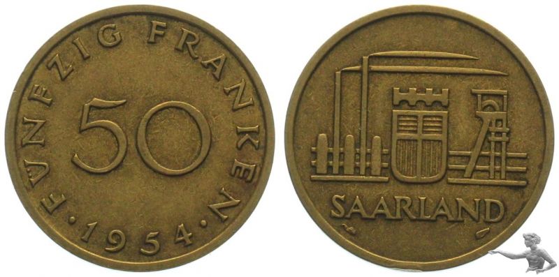 Saarland 50 Franken 1954
